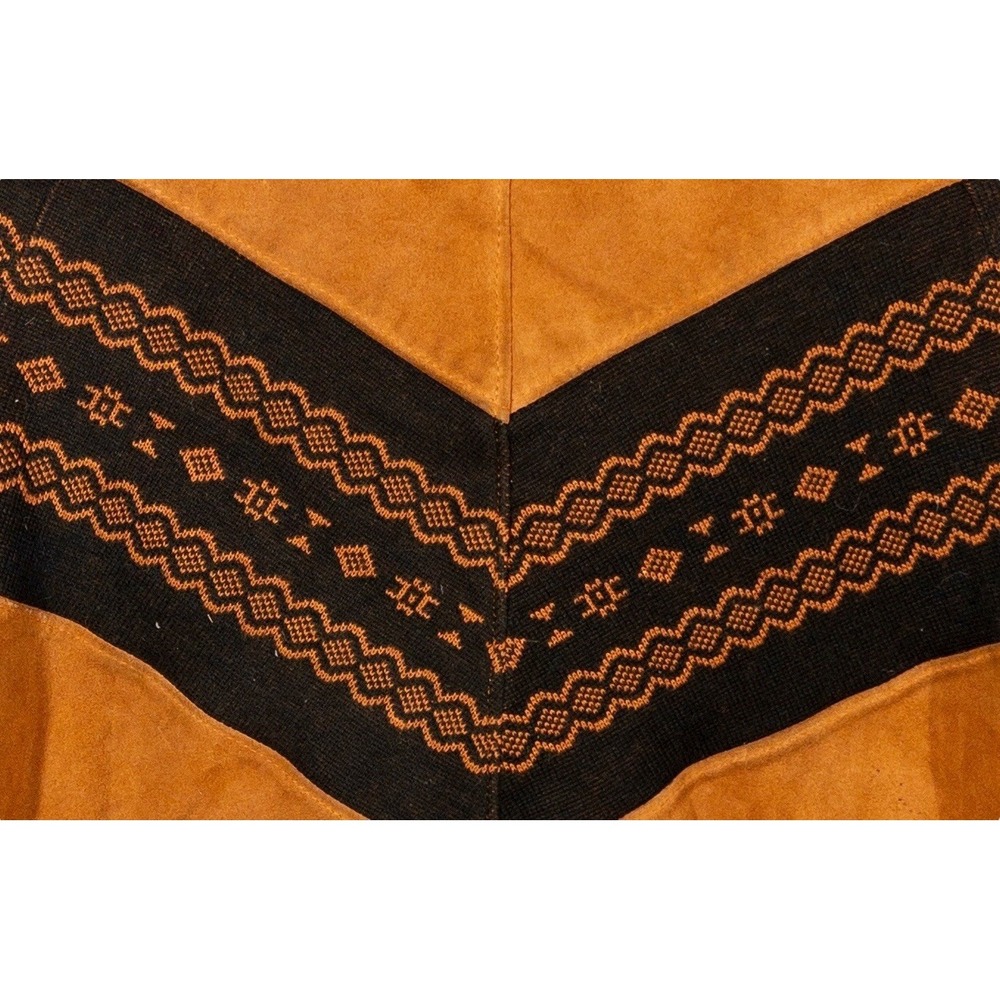 Vtg Western Aztec Navajo Leather Jacket Mens Size 52 Made‎ In Italy Southwestern - Picture 6 of 14